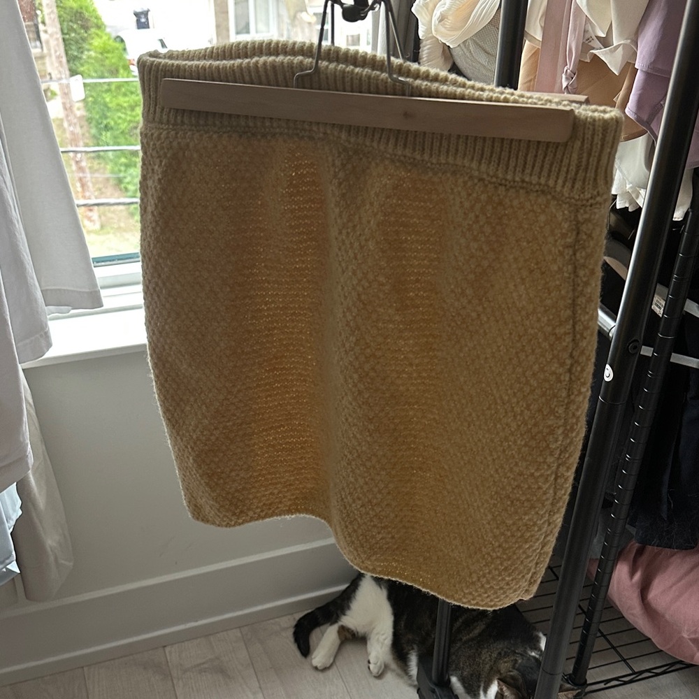 Cozy Knit Tan Skirt